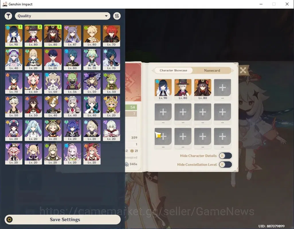 Genshin Impact Accounts Others Asia|AR 54|3 Limited 1(*5 Weapon)|Yelan,Hu Tao,Lyney|Std Keqing,Diluc,Mizuki,Jean|Male 1