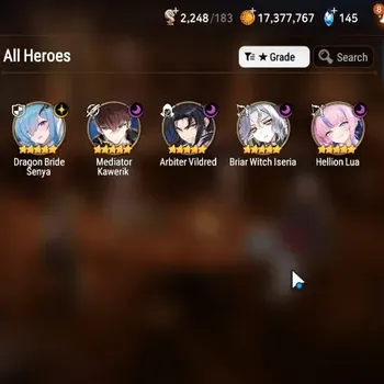 Epic Seven Accounts Starter Global|Starter|5ML(Arby,BWIseria,MKawerik,HLua,DBSenya)|Theater Locked|PoH+Bless ON|SS 2.2K|MoR