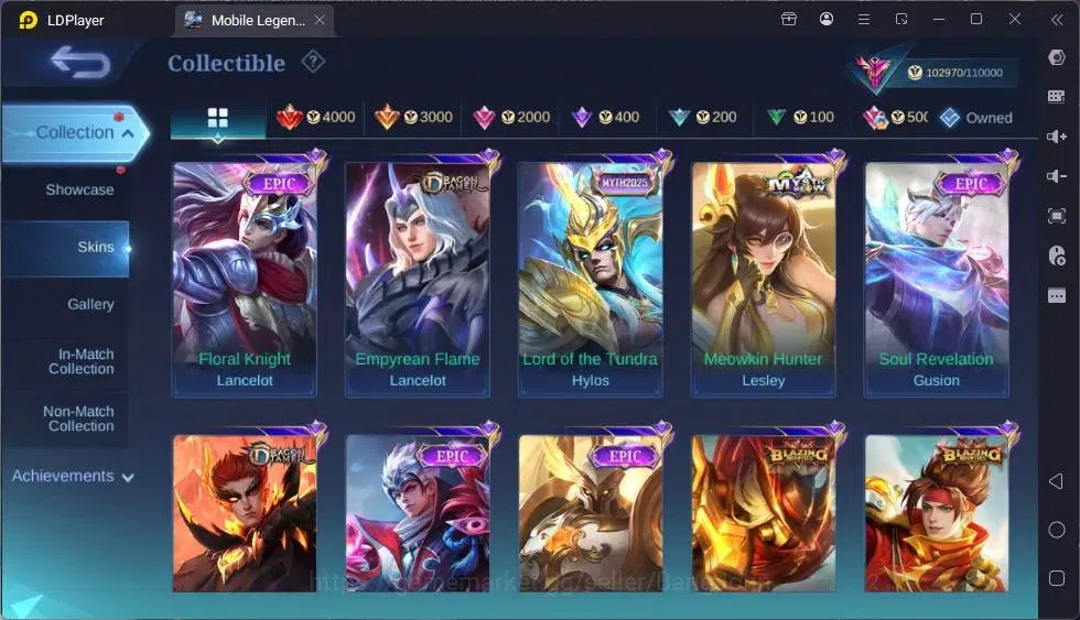 Mobile Legends: Bang Bang Accounts Global|Hero 132|Skin 372|Exalted|Legend Miya|Colle image 10