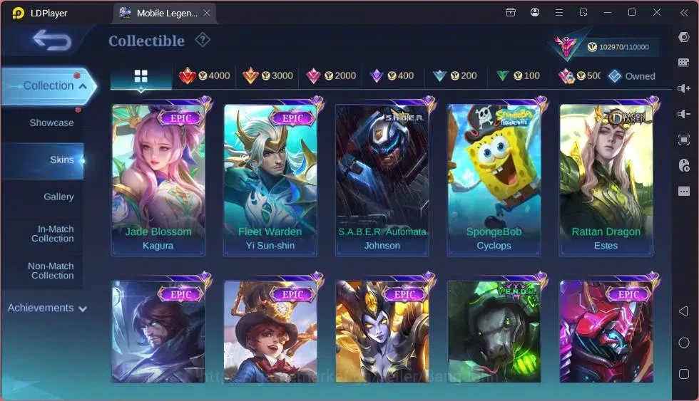 Mobile Legends: Bang Bang Accounts Global|Hero 132|Skin 372|Exalted|Legend Miya|Colle image 12