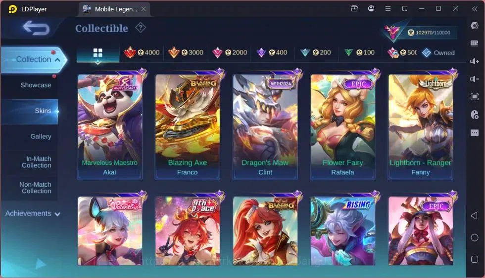 Mobile Legends: Bang Bang Accounts Global|Hero 132|Skin 372|Exalted|Legend Miya|Colle image 14
