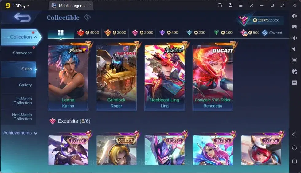 Mobile Legends: Bang Bang Accounts Global|Hero 132|Skin 372|Exalted|Legend Miya|Colle image 18