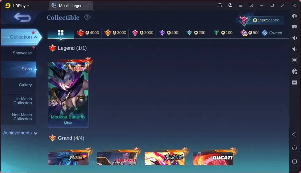 Mobile Legends: Bang Bang Accounts Global|Hero 132|Skin 372|Exalted|Legend Miya|Colle image 19