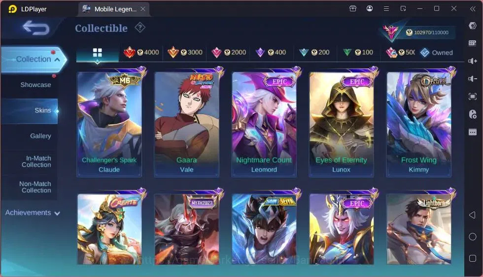Mobile Legends: Bang Bang Accounts Global|Hero 132|Skin 372|Exalted|Legend Miya|Colle image 8