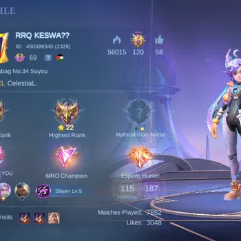 Mobile Legends: Bang Bang Accounts Others Global|Skin 187|Expert|KOF Karina,Blazing Claude+Esmeralda,DragonT