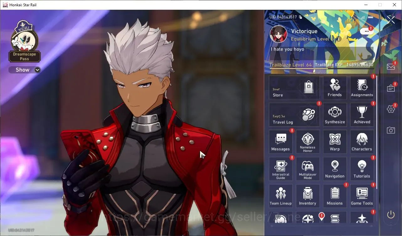 Honkai Star Rail Accounts Others ASIA|TL64|8 Limited|Premium Archer (Archer+Sign,Rin+Sign,Robin 1