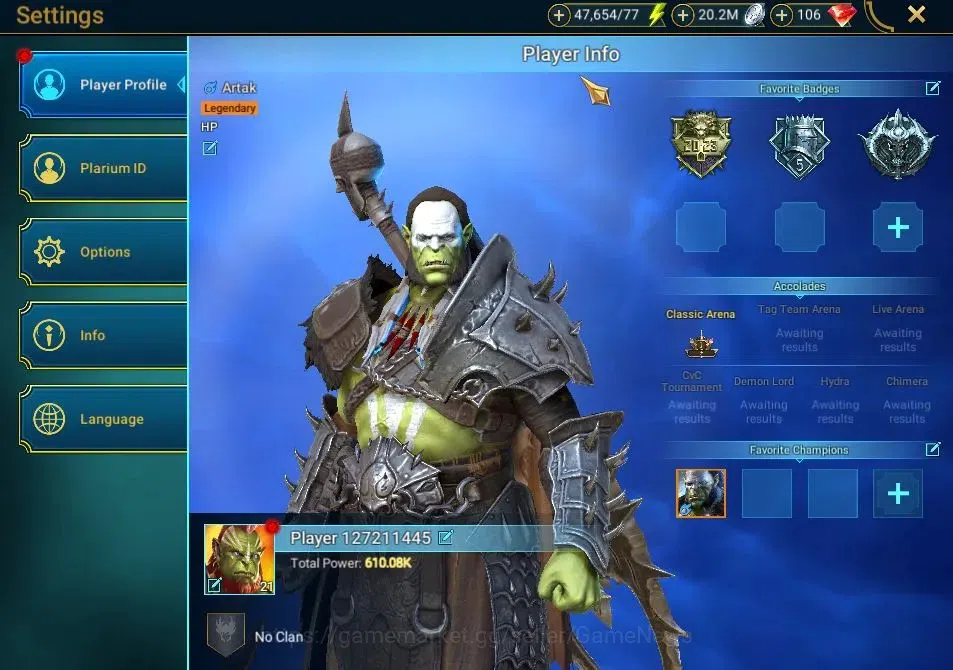 Raid: Shadow Legends Accounts Lv21|610K Pwr|16 Legend(Leonardo,Artak,Ninja,Wukon image 2