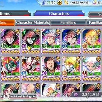 Bleach: Brave Souls Accounts High-End Global|BP 1,1M+1,2K CC|57K Or|TYBW26 Rukia,11th Aizen,Ulquiora,GrimJow,10th