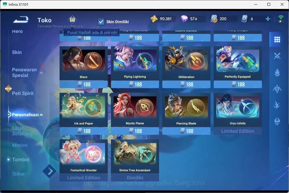 Honor of Kings Accounts GLOBAL | hero 112, skin 137 Sxnx hao yi, legend al image 12