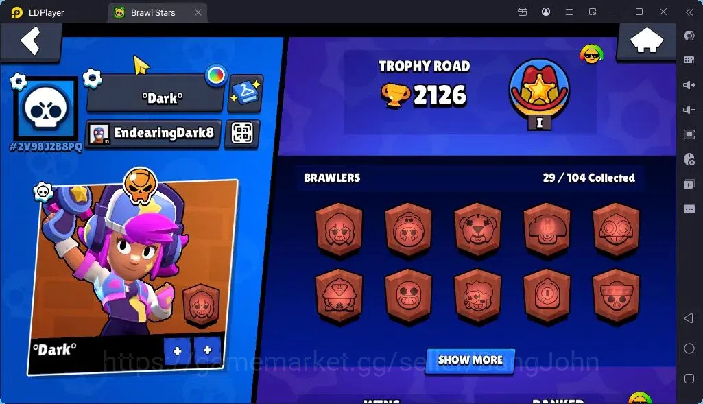 Brawl Stars Accounts Global |Trophy 2126 | Brawler 29| Skins 1 Hyperchrge 1Mythic,8Epic| Bling 6956|Protect Off|Check SS 2
