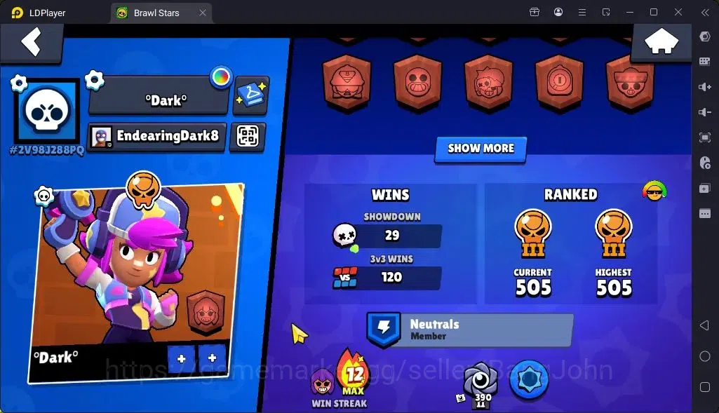 Brawl Stars Accounts Global |Trophy 2126 | Brawler 29| Skins 1 Hyperchrge 1Mythic,8Epic| Bling 6956|Protect Off|Check SS 3