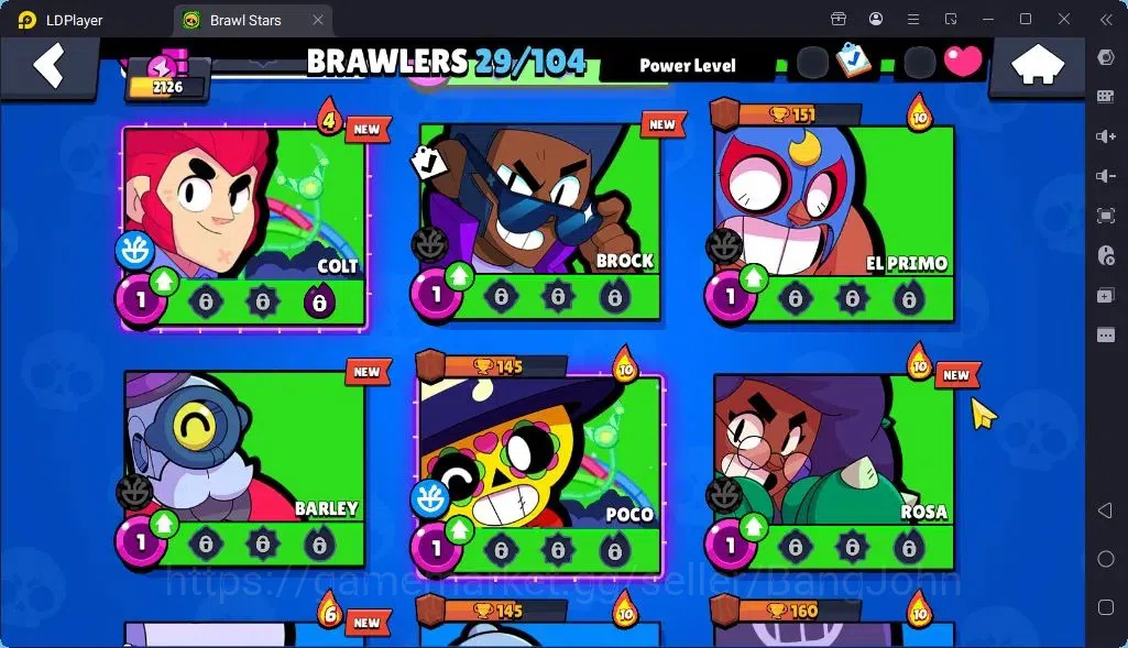 Brawl Stars Accounts Global |Trophy 2126 | Brawler 29| Skins 1 Hyperchrge 1Mythic,8Epic| Bling 6956|Protect Off|Check SS 7