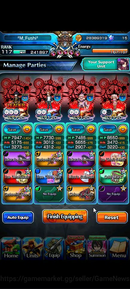 Grand Summoners Accounts Global|Rank 117|15 Ascend+6 TW|[Emiyu,S Chloe,Isli image 20