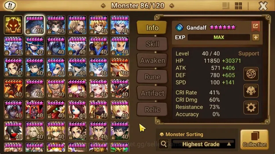 Summoners War: Sky Arena Accounts GLOBAL Lv 100|1 LD[Sigrid]|21 Total NB5[Shi Hou,Ga image 8