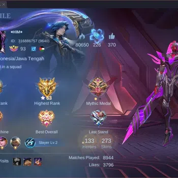 Mobile Legends: Bang Bang Accounts Collector Global |Hero 133|Skin 273|Renowned|ABYSS Alpha|KOF Karina|STARLIGHT ANUAL