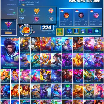Mobile Legends: Bang Bang Accounts Collector #3894 | 224 Skins | Legend Alucard | Collector Natalia | Soul Valls Aamon