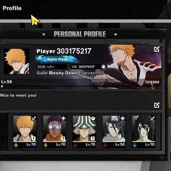BLEACH: Soul Resonance Accounts Nuverse SEA|Lv.56|6 SSR 5 Sign