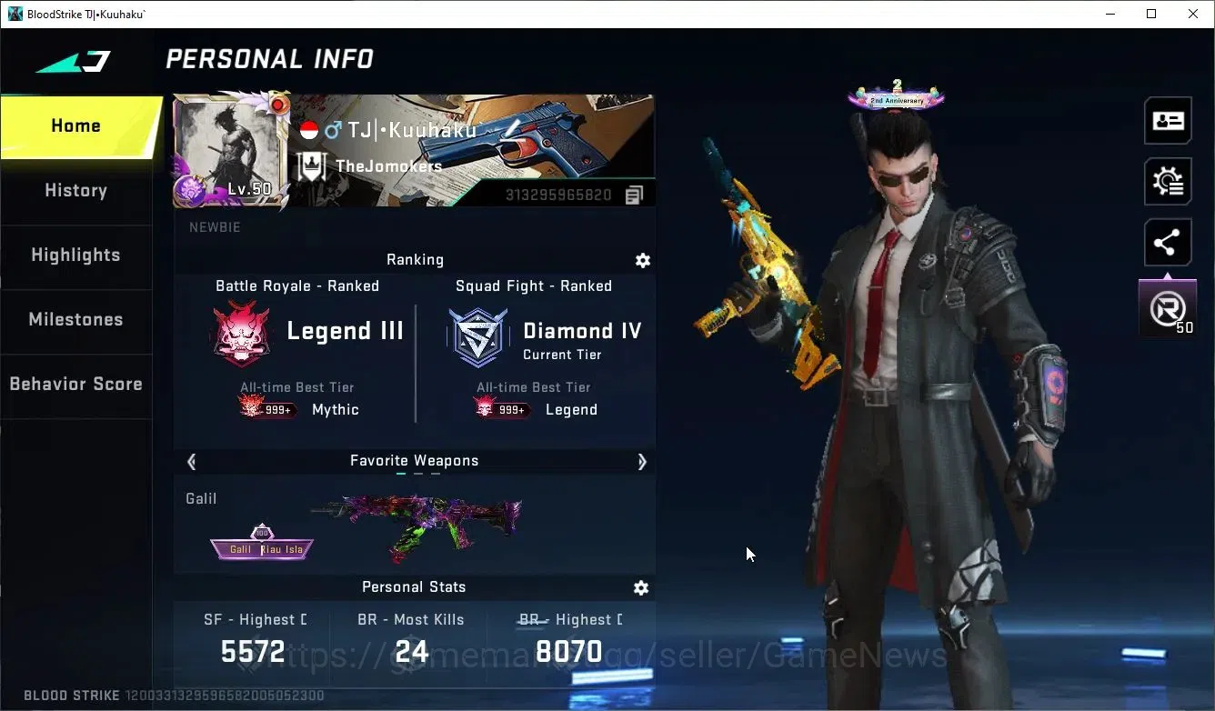 Blood Strike Accounts ASIA|Eternal Lv4 Galil-Noxdra+MELE Scythe|25 ULTRA image 2
