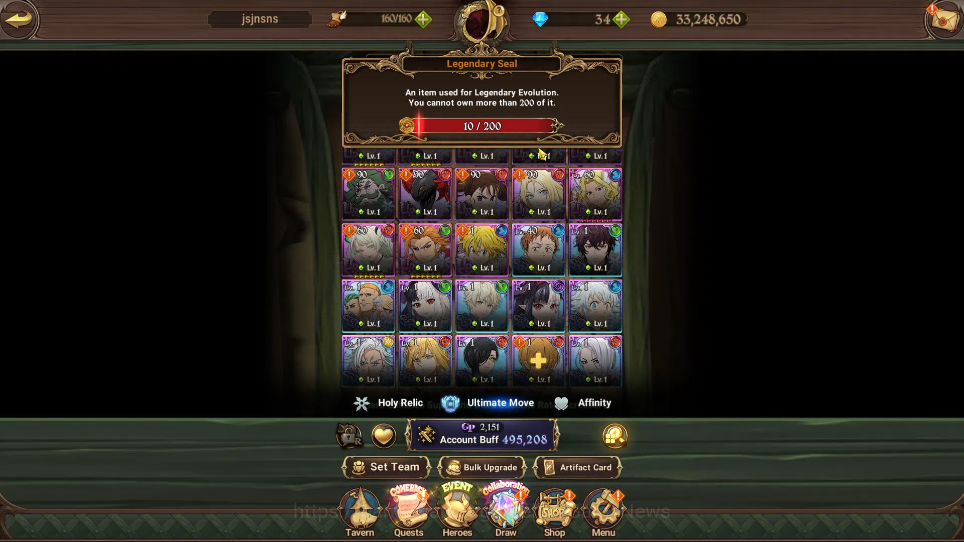 The Seven Deadly Sins: Grand Cross Accounts Starter Global|495K CC|Starter Ch4|4 UR| Thor,Sabunak,Arthur,Demon King Meliodas 4