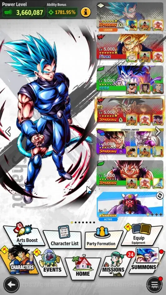 Dragon Ball Legends Accounts 343M TotalPwr|LV157|5 UL+1 LR+8 LL|Super Saiyan Go image 2