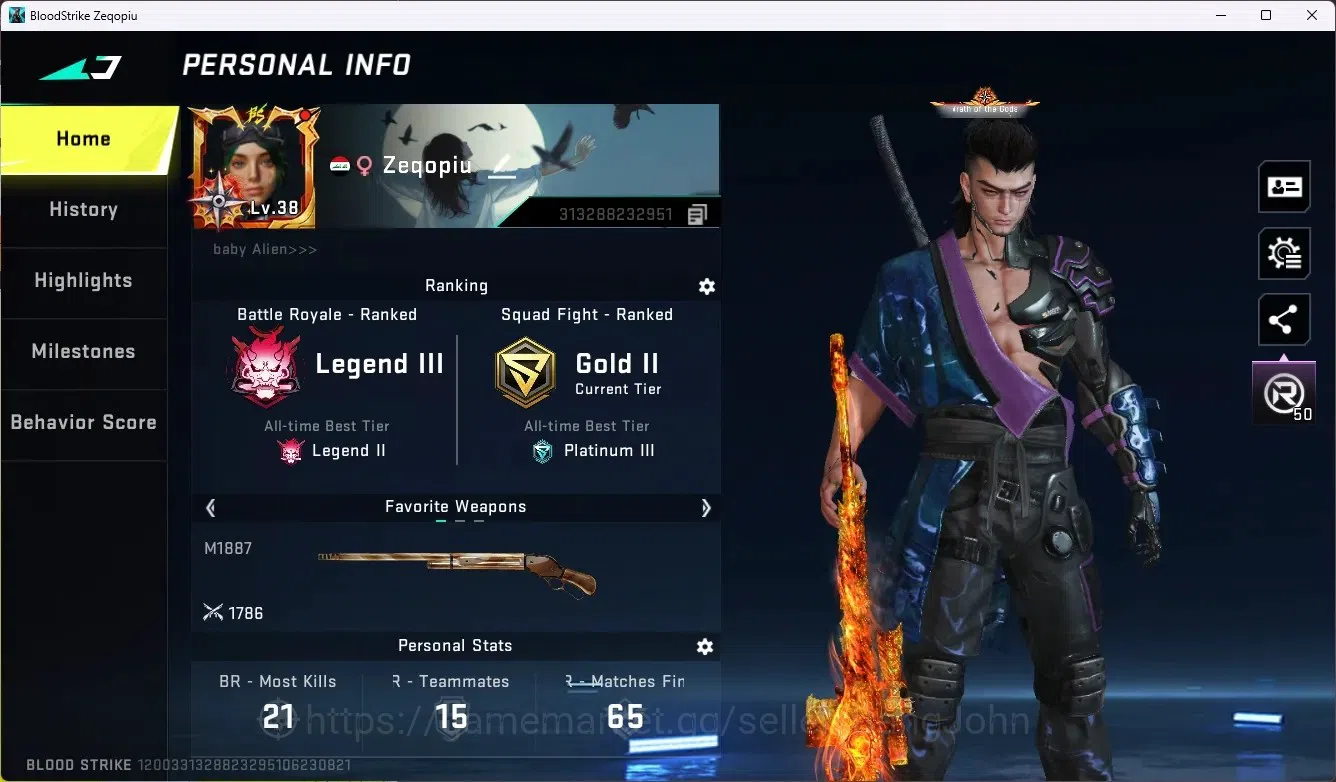 Blood Strike Accounts ASIA|Eternal: Desert Eagle-Scorpius |1 Collab Gun image 1