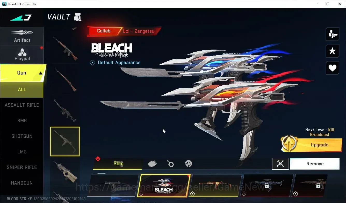 Blood Strike Accounts Collab Skin ASIA|Collab BLEACH UZI Zangetsu,Toshiro,Byakuya+MELEE Zenpakuto,Enzo-kraken|10 1