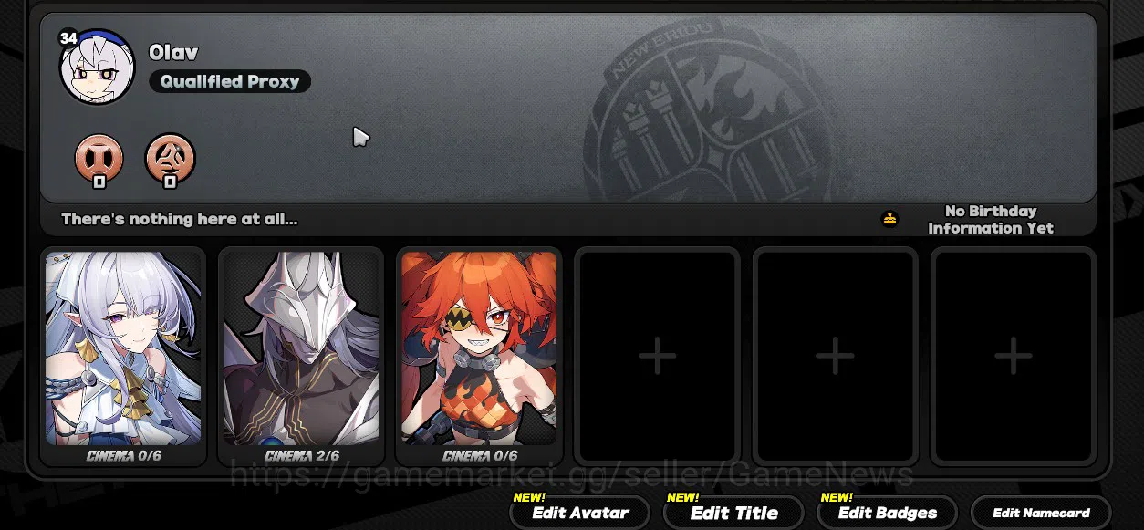 Zenless Zone Zero Accounts Starter ASIA|IK 34|S1 CH4|8095 Poly +15 EMT 2 Limited [Velina +Sign,Pyrois M2 +Sign]+1 STD 6