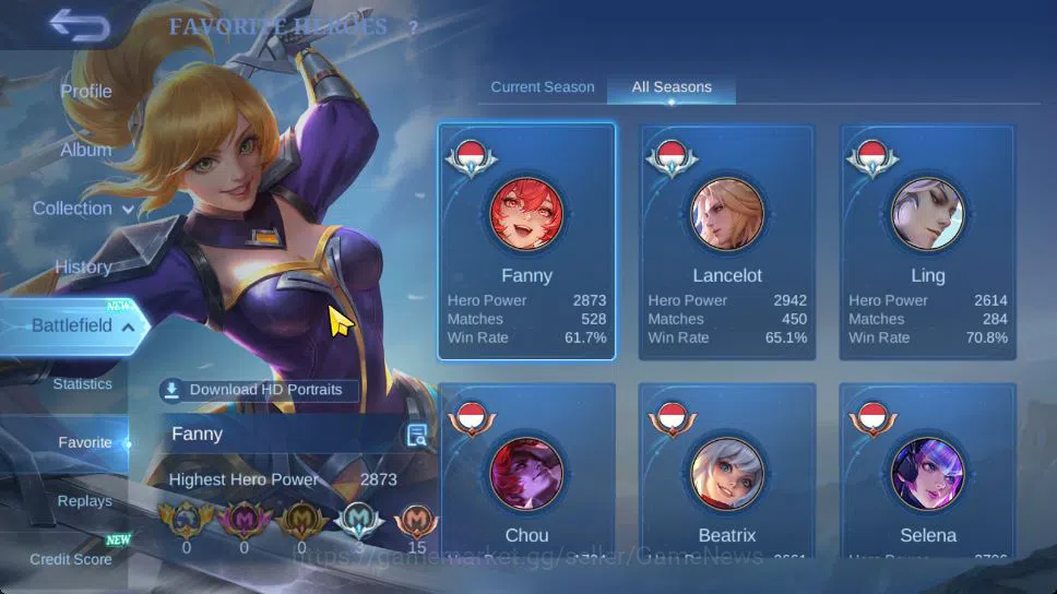 Mobile Legends: Bang Bang Accounts Hero 132|Skin 330|High Glory 71|Kishin-Lancelot,KO image 5