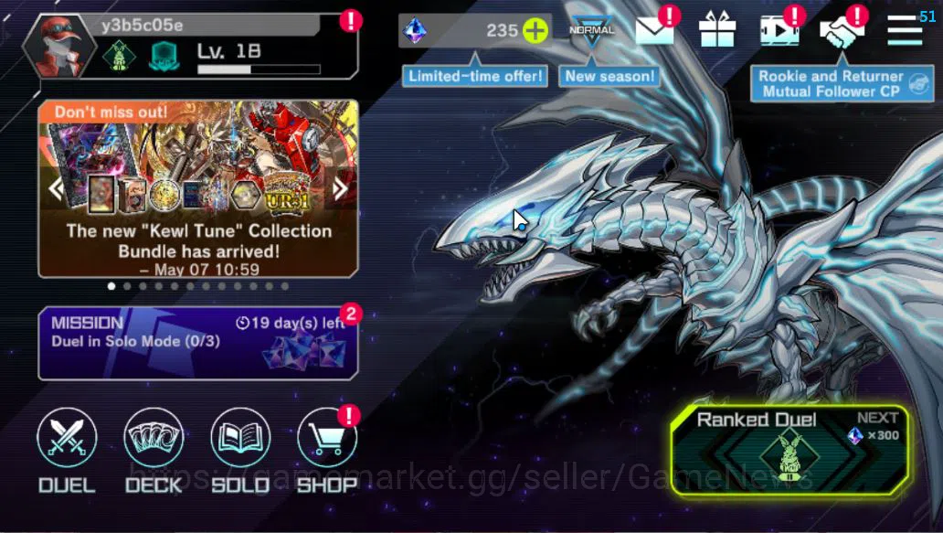 Yu-Gi-Oh! Master Duel Starter Lv 18 | 20 Deck | VSK9,Yummys,Dragonmaid,yummys,Dr image 1