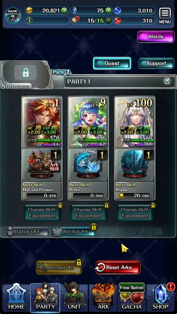 Last Cloudia Accounts GLOBAL|Rank 7|Collab Brave Frontier (Fire God Varg image 6