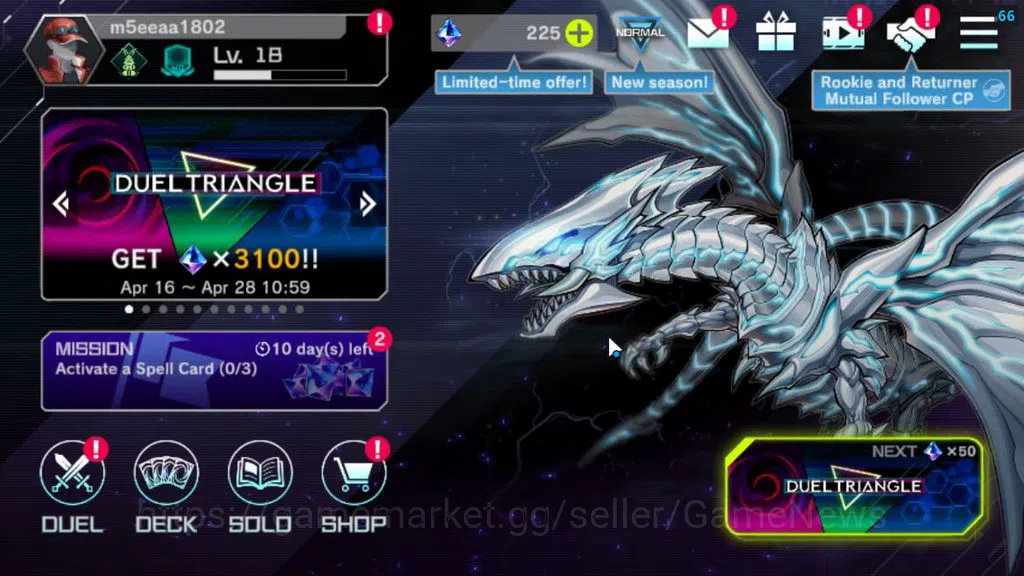 Yu-Gi-Oh! Master Duel Accounts Lv 18|20 Deck|VSK9,Dracotail,Radiant,Yummys,Dragot image 1