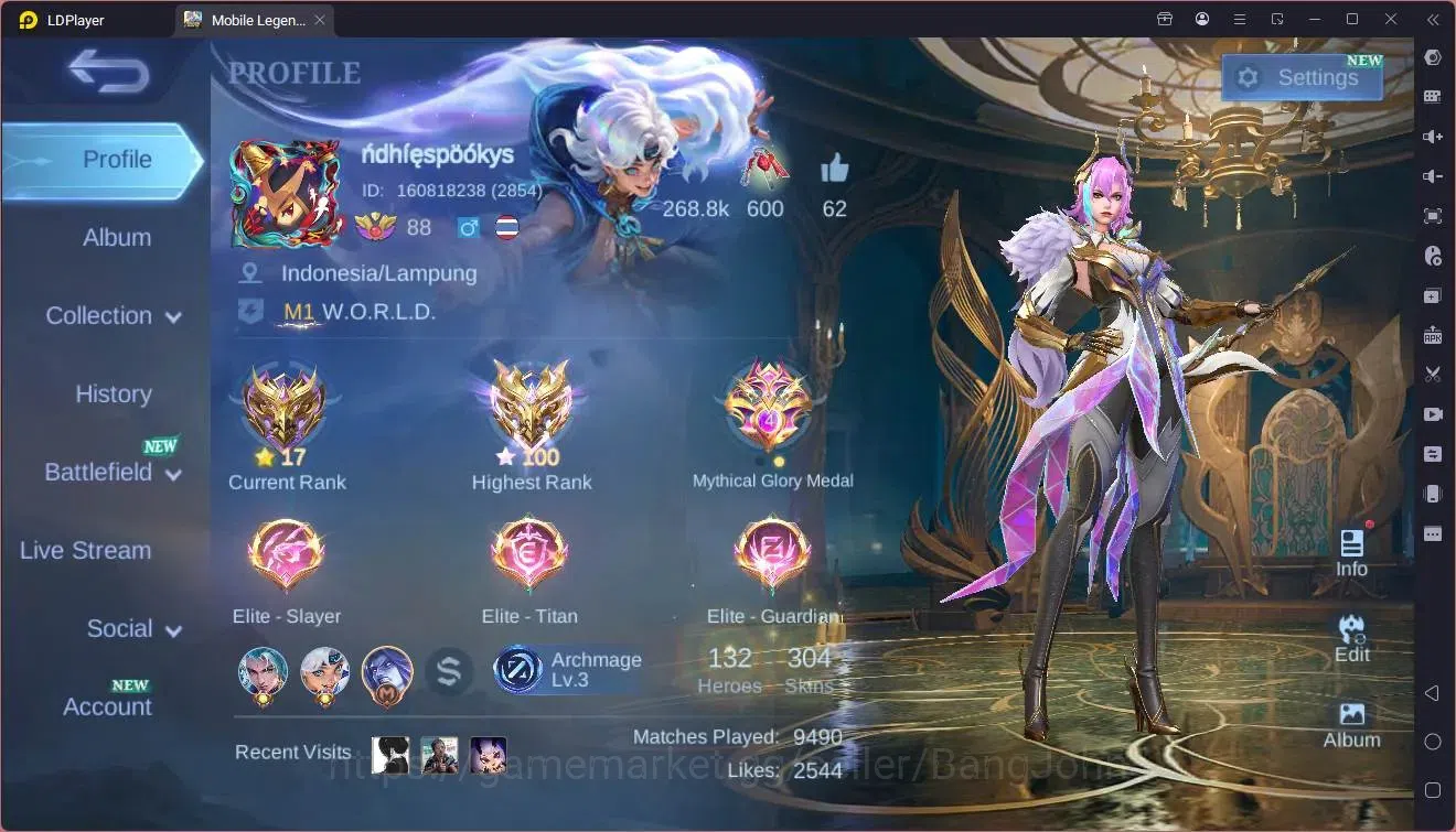 Mobile Legends: Bang Bang Accounts GLOBAL Hero 132 Skin 304|Sandrio Floryn|KOF Karina image 18
