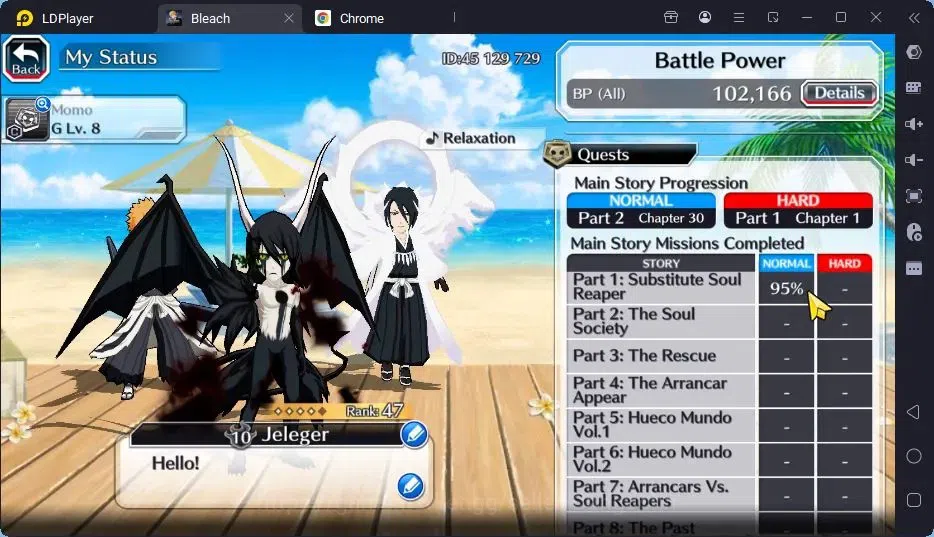 Bleach: Brave Souls Accounts Starter GLOBAL | 10.8k Orb + fresh Story |Ichigo TYBW24,Zangetsu Speed,Aizen 6TH,Byakuya 5TH 4