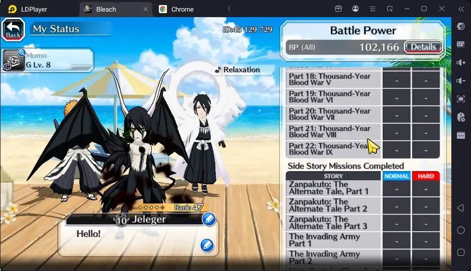 Bleach: Brave Souls Accounts Starter GLOBAL | 10.8k Orb + fresh Story |Ichigo TYBW24,Zangetsu Speed,Aizen 6TH,Byakuya 5TH 5