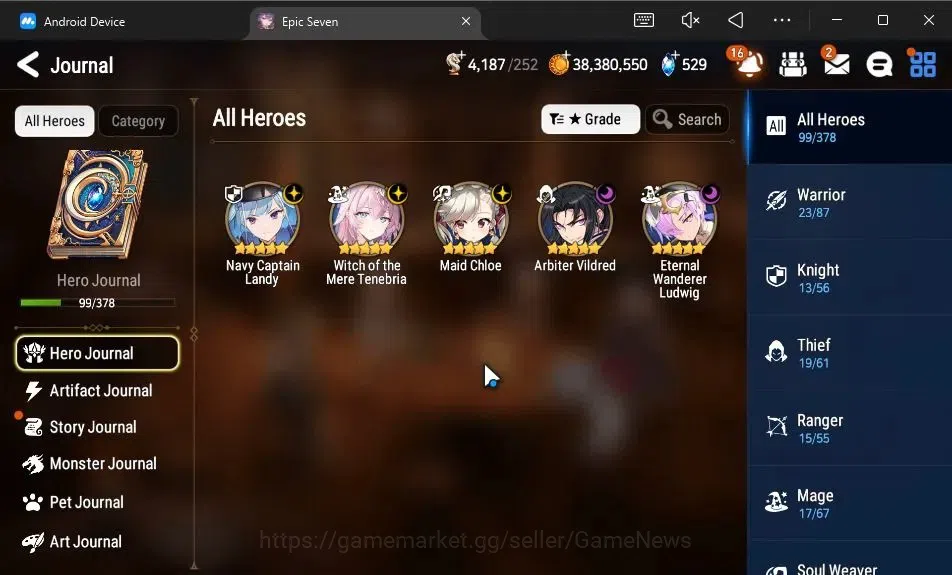 Epic Seven Accounts GLOBAL Unverif|New Era|5 ML(WOTM Tenebria,NC Landy image 6