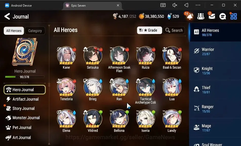 Epic Seven Accounts GLOBAL Unverif|New Era|5 ML(WOTM Tenebria,NC Landy image 7