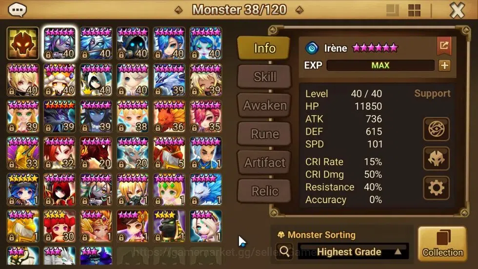 Summoners War: Sky Arena Accounts GLOBAL Lv28|1 LD[Artamiel]|9 Total NB5[Sonia,Angel image 10