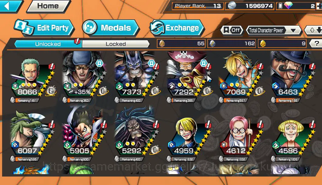 One Piece Bounty Rush Accounts Starter Global|EX 3|Battle Of Monster Onigashima Kaido,Land Of WanoOrobi,Awaken Form RobLucci 7