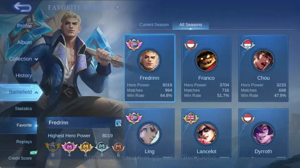 Mobile Legends: Bang Bang Accounts Global |Hero 122|Skin 239|Renowned|Collector Natal image 14