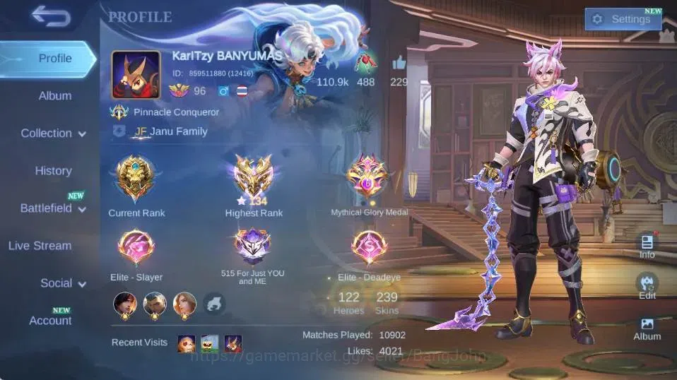 Mobile Legends: Bang Bang Accounts Global |Hero 122|Skin 239|Renowned|Collector Natal image 17