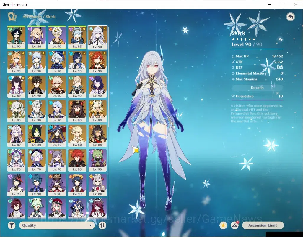 Genshin Impact Accounts ASIA|AR60|16,4k Primo|18Limited+14(*5Weap)|[Skirk, image 5