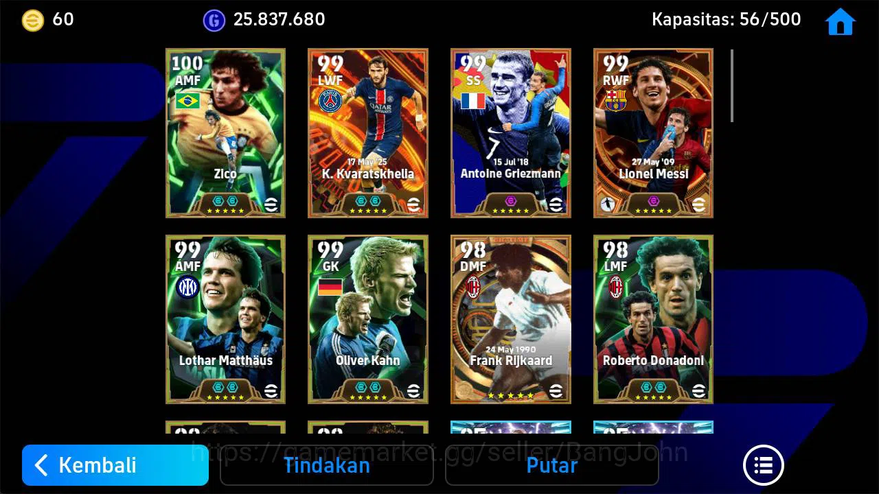 eFootball Accounts Power 3217 | A griezman Blitz, Zico Blitz, Messi B image 4