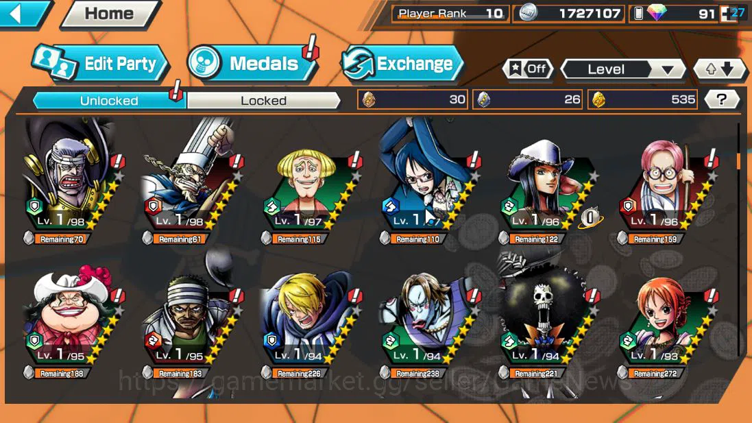 One Piece Bounty Rush Accounts Global| 4 EX| T5E St.Jaygarcia,T4E Marshall D.Teac image 7