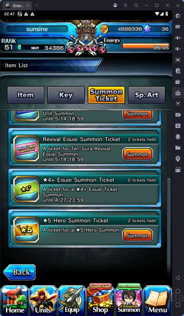Grand Summoners Accounts [GLOBAL] Rank 51 | 10 Ascend | Summer Miyu | Shiro image 2