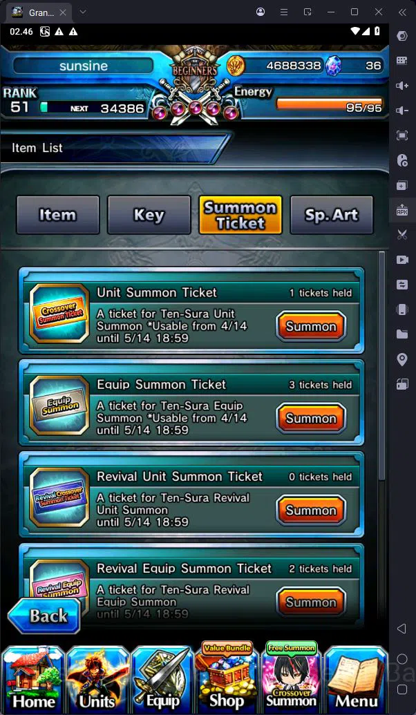 Grand Summoners Accounts [GLOBAL] Rank 51 | 10 Ascend | Summer Miyu | Shiro image 3