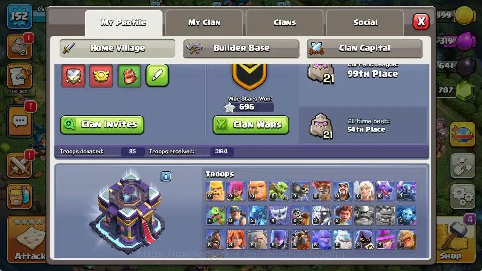 Clash of Clans Accounts Global | TH 15-BH 9 | LVL 152|HH 9|AQ 67,MP 43 ,GW image 1