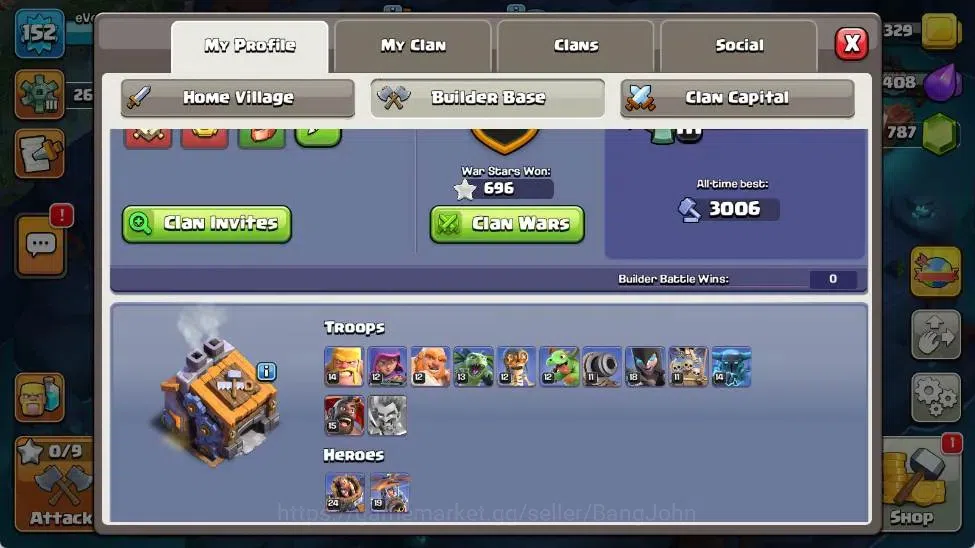 Clash of Clans Accounts Global | TH 15-BH 9 | LVL 152|HH 9|AQ 67,MP 43 ,GW image 14