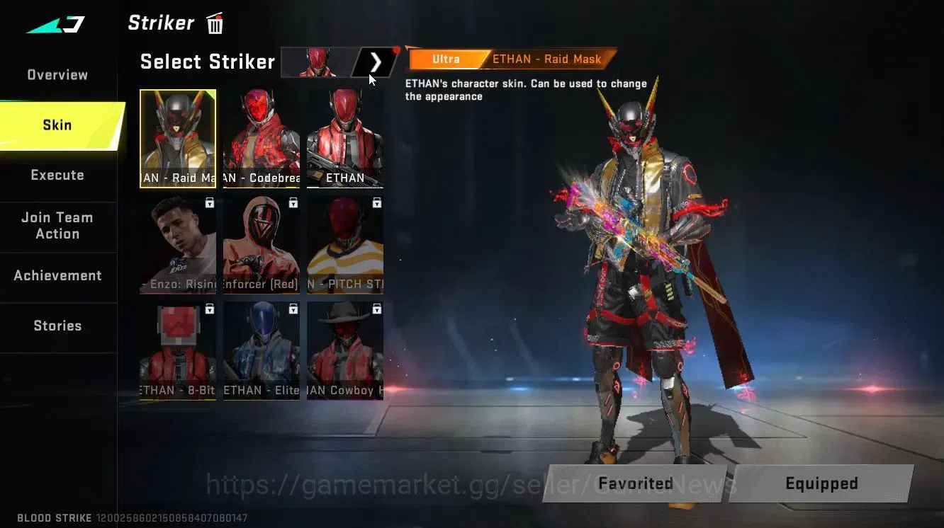 Blood Strike Accounts Collab Skin ASIA|ETRNAL DEagle-Scorpius|ULTRA MELEE Lightblade-DarkForce+[ETHAN,FAL,Etc]|Collab 4