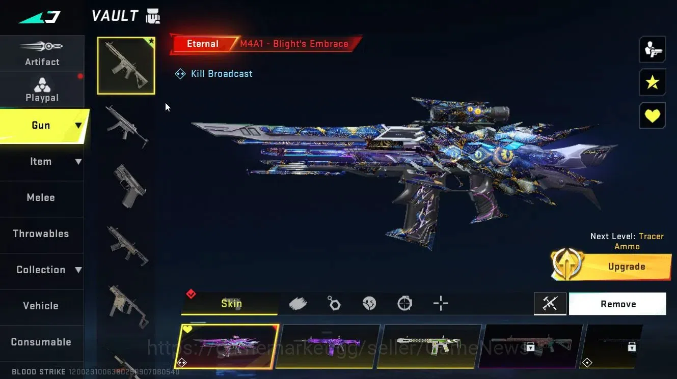 Blood Strike Accounts Collab Skin ASIA|ETERNAL M4A1-Blight's Embrace Lv3,DEagle-Scorpius|Collab 10