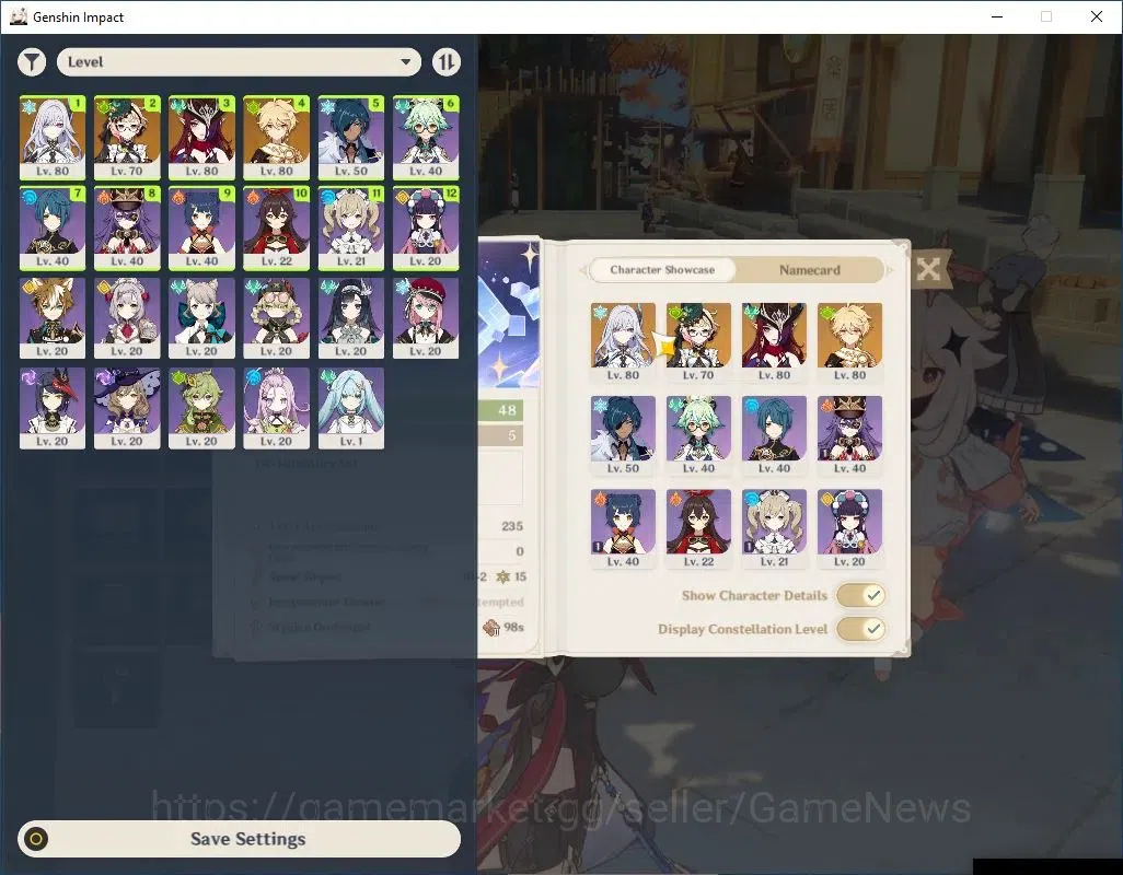 Genshin Impact Accounts Asia|AR 48|3 Limit +2(*5Wep)|Chasca+sign,Skirk,Emi image 1